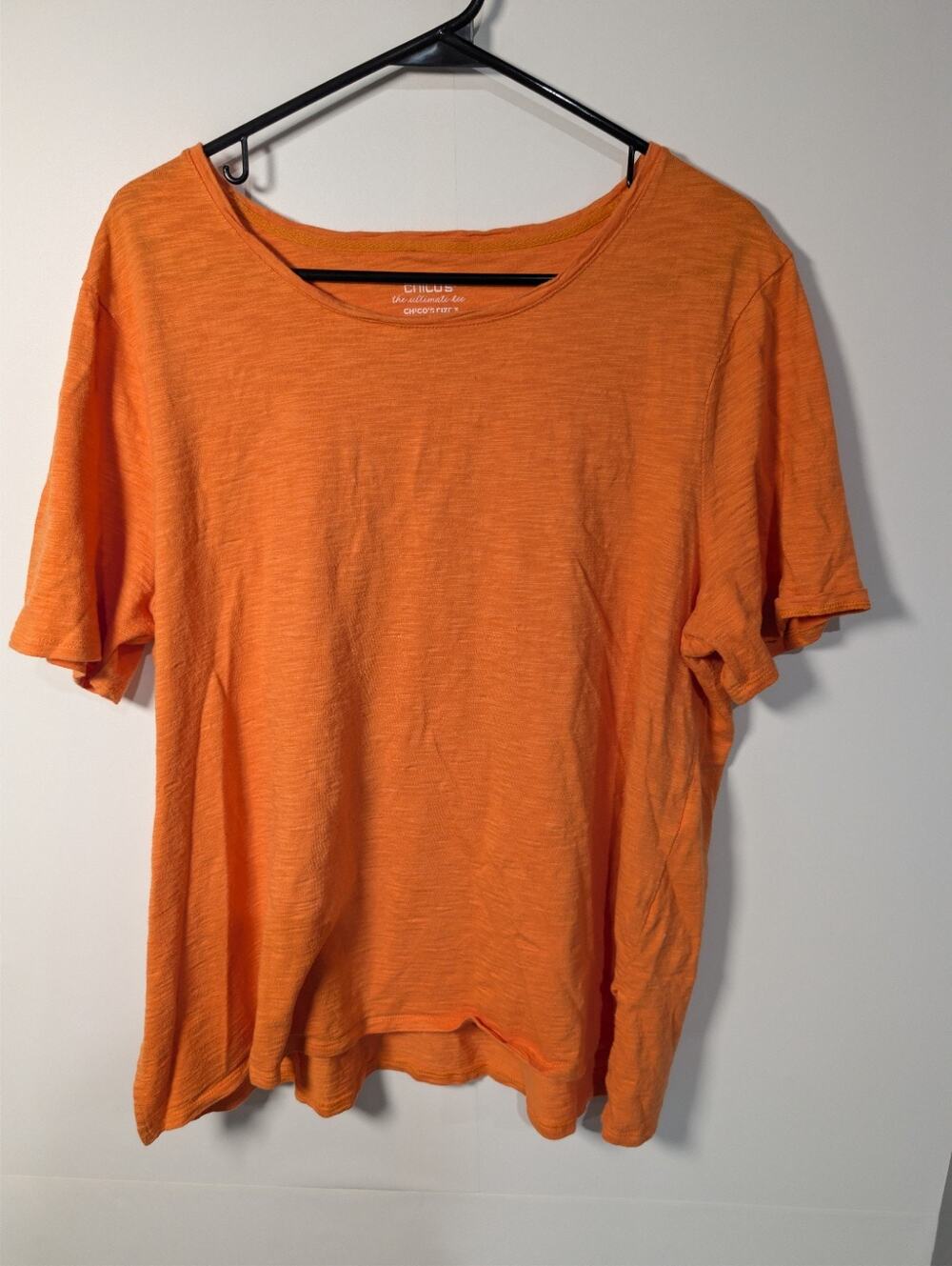 Chico's Shirt Ultimate Tee Women's Top Size XL 3 * T-shirt Blouse Tunic Orange